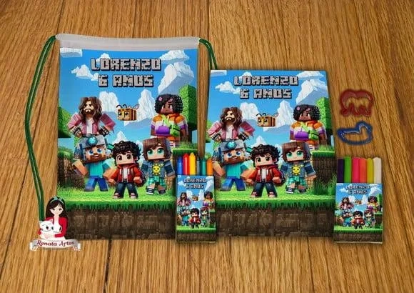 Kit Passatempo Personalizado na Mochila Minecraft Filme