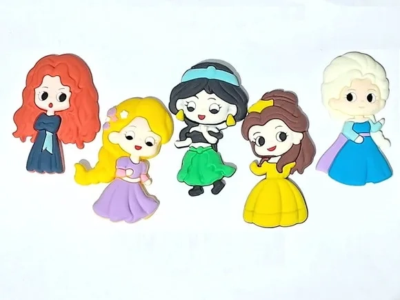 Aplique Princesas 5,5cm Emborrachado Pacote com 5 Unidades