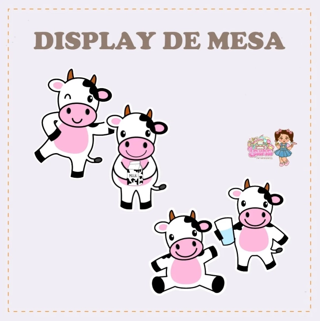 Kit Festa Só Um Bolinho VAQUINHA ROSA - Decoração de Festa