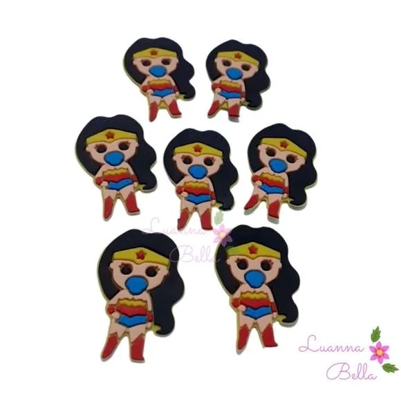 Aplique Mulher Maravilha Emborrachado - Pact C/6 Unds