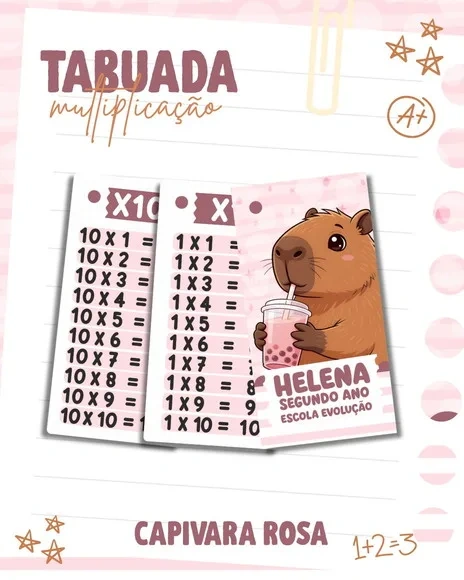 Chaveiro Tabuada Personalizada