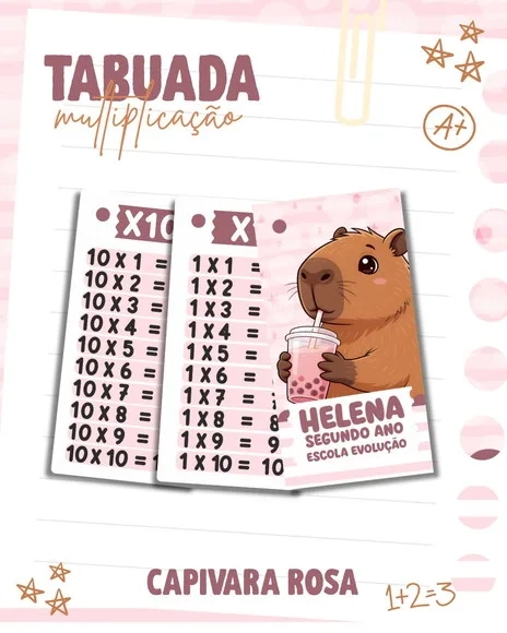 Chaveiro Tabuada Personalizada