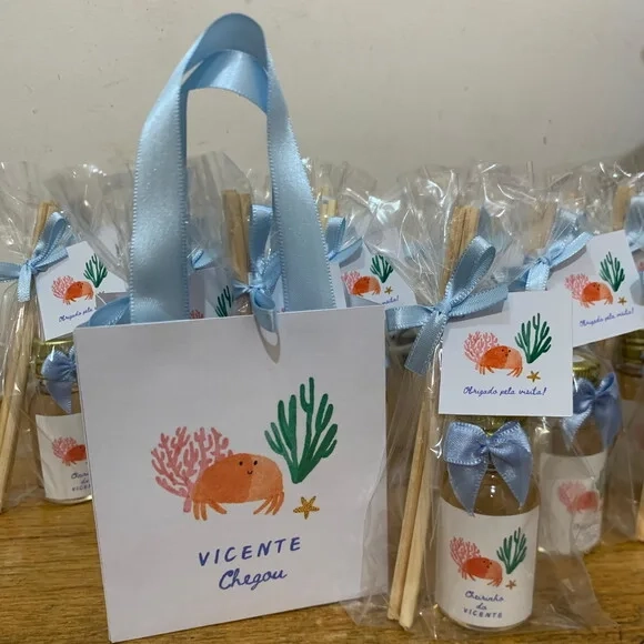 Kit Sacolinha Personalizada + Aromatizador Fundo do Mar