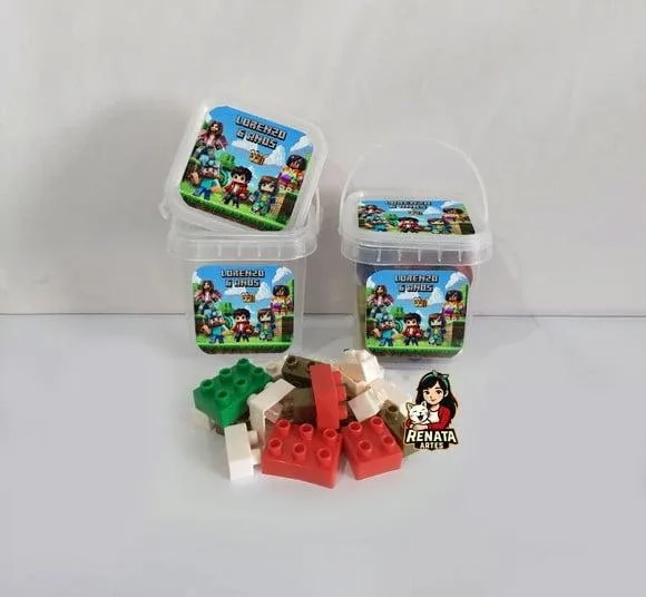 Monta Monta no Baldinho Personalizado Minecraft Filme