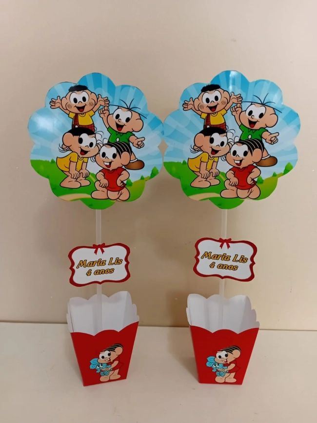 Centro de Mesa Personalizado Turma da Mônica