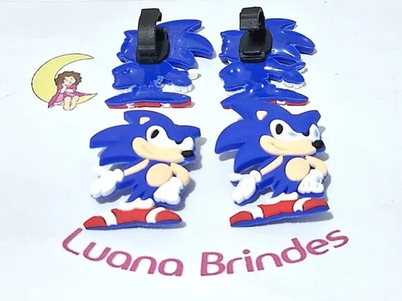 Pins para Cadarço Sonic 4,2cm Pacotes com 6 Unidades