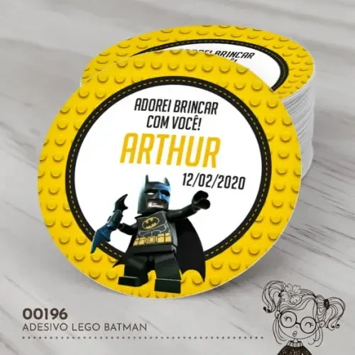 Adesivo Redondo Batman Lego - 00196