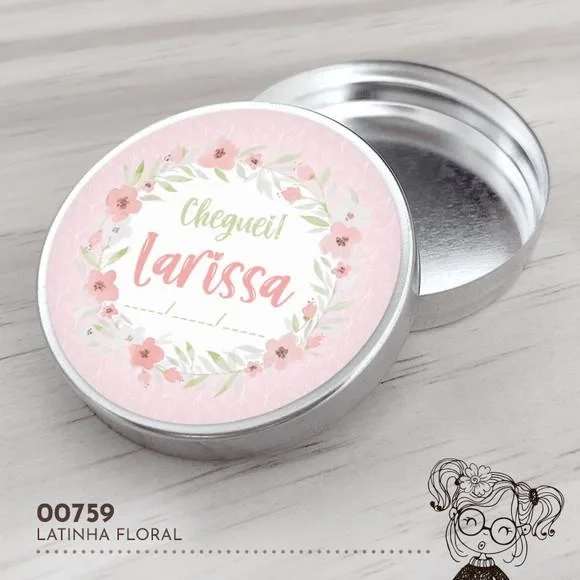 Latinha Adesivada Floral - 00759