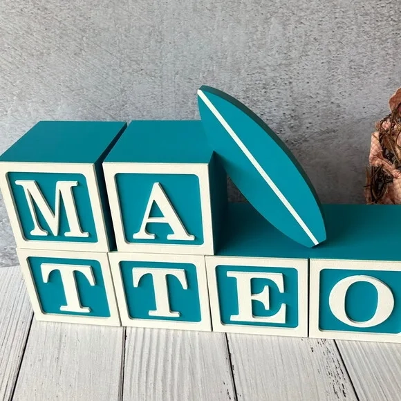 Surf - Decoração Bebê - Cubos 8x8cm + Prancha