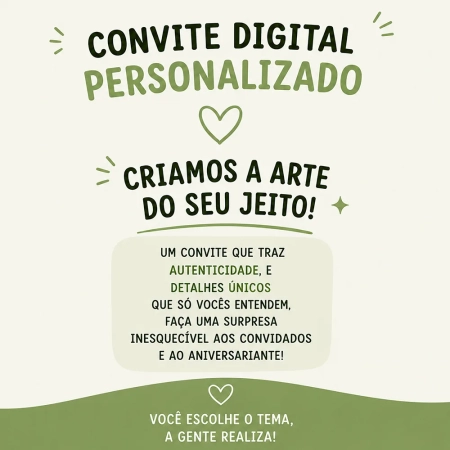 Convite Digital de Aniversario PERSONALIZADO