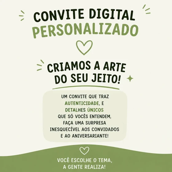 Convite Digital de Aniversario PERSONALIZADO
