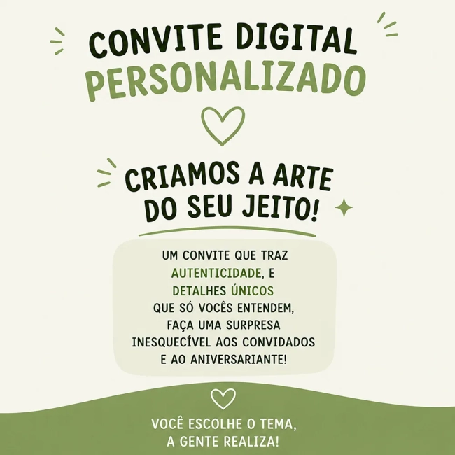 Convite Digital de Aniversario PERSONALIZADO