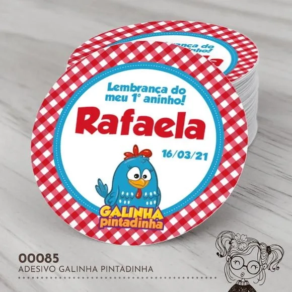 Adesivo Redondo Galinha Pintadinha 00085