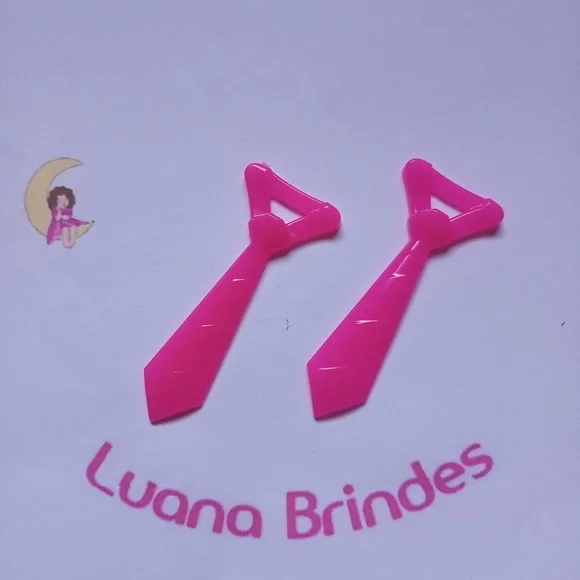 Pingente Gravatinha Pink 5cm Pct 35 Unidades