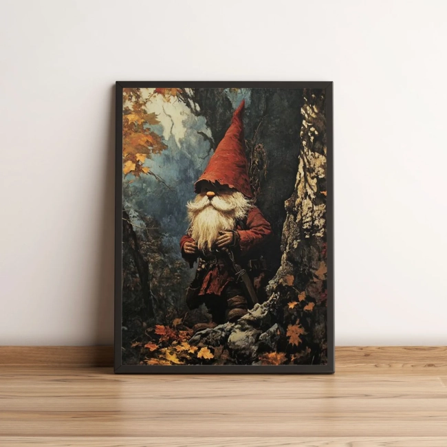 Quadro com Gnomo na Floresta Outonal 3513