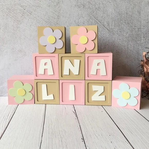 Cubos 8x8cm Decoração Bebê Jardim