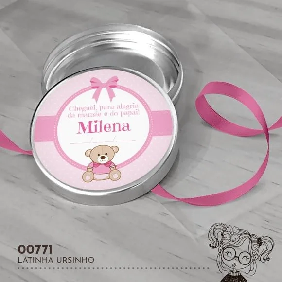Latinha Adesivada Ursinho - 00771