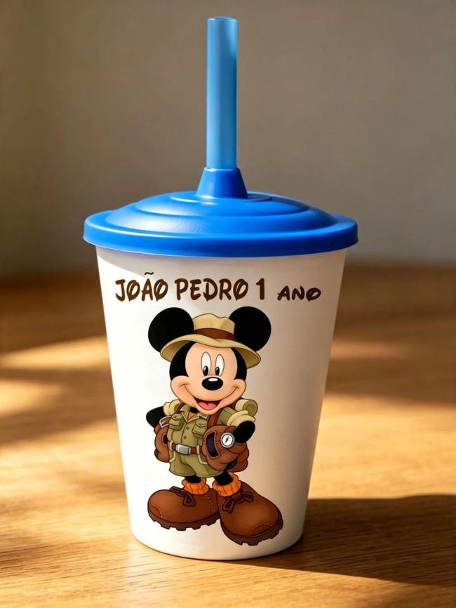 Copo Twister Personalizado Mickey Safari