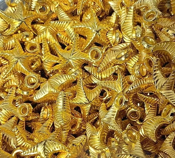 Pingente Estrela Abs 1,6cm Dourado Pacote com 20 Unidades