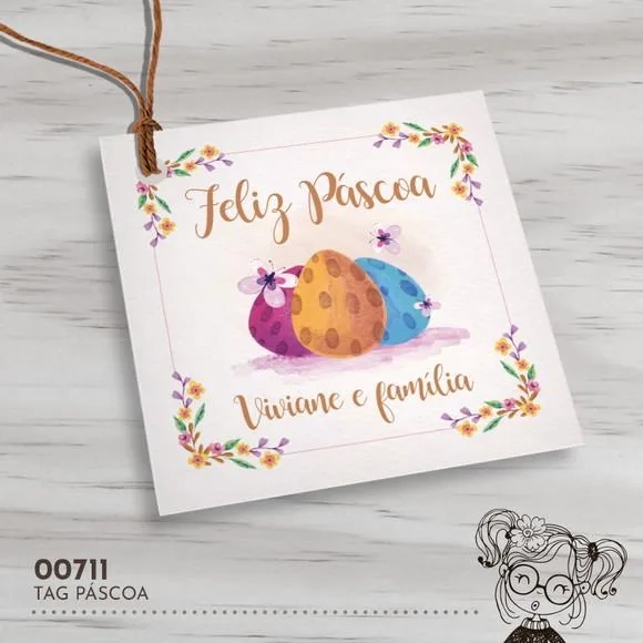 Tag Quadrada Páscoa - 00711