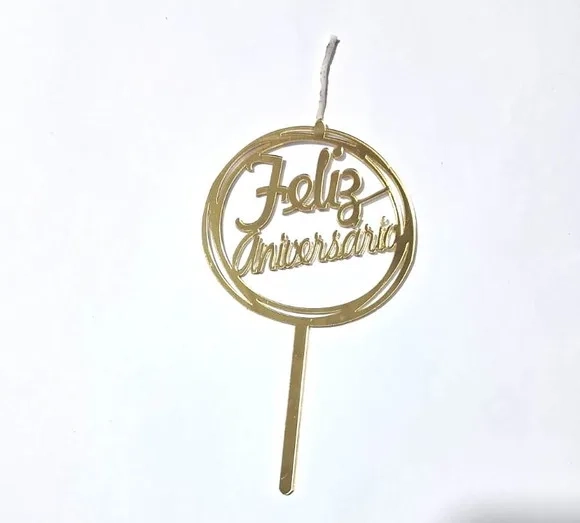 Velas Feliz Aniversario Acrílico Espelhado - 1 Unidade
