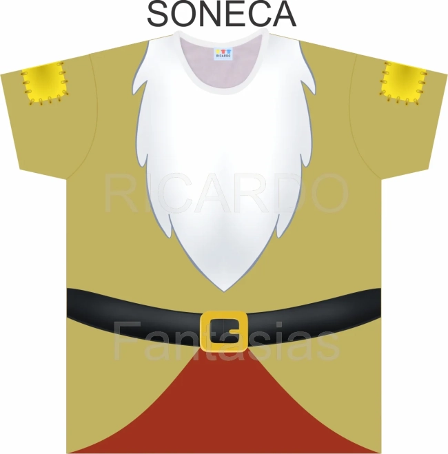Camiseta Infantil Fantasia Anõeszinhos com Barba Branca e Cinto