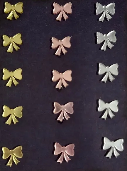Mini Apliques Laços Acrílico Espelhado - 2 Cartela