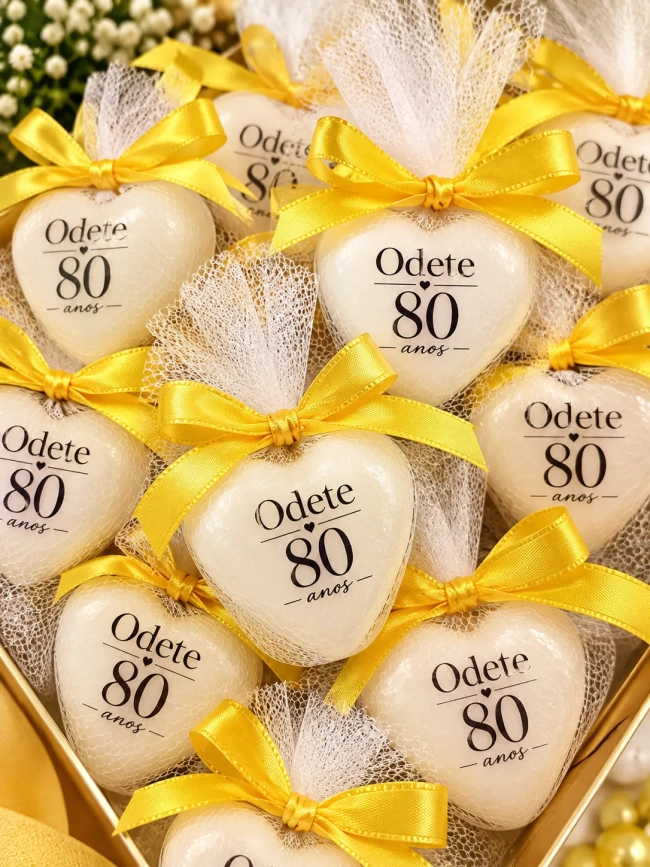 20 Corações de Sabonete personalizados