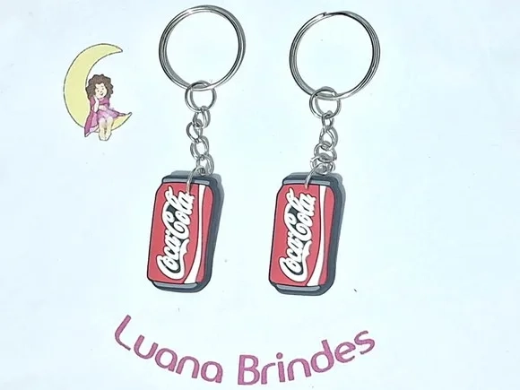Chaveiro Coca Cola Emborrachado 3cm Pacote com 6 Unidades