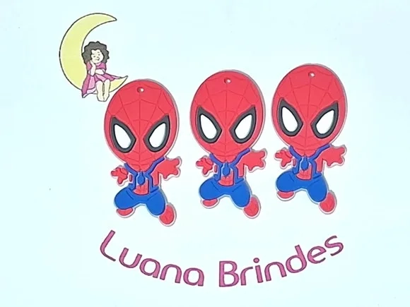 Pingente Homem Aranha Emborrachado Pacote com 6 Unidades