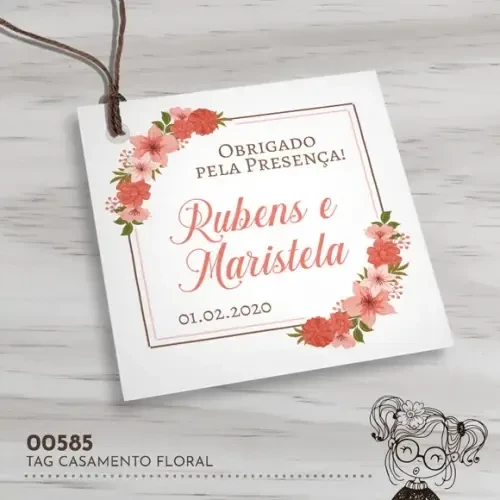 Tag Quadrada Casamento - 00585
