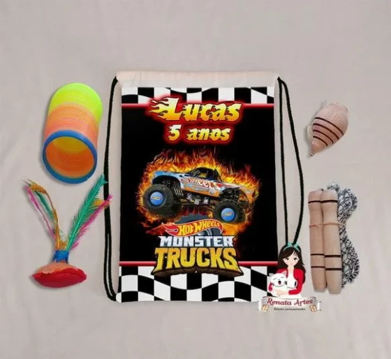 Mochila Boa Infância Tema Monster Truck