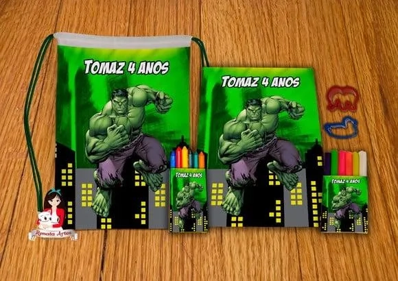 Kit Passatempo Personalizado na Mochila Hulk