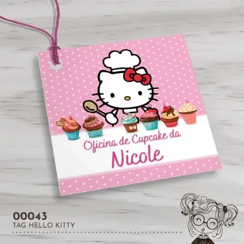 Tag Quadrada Hello Kitty - 00043