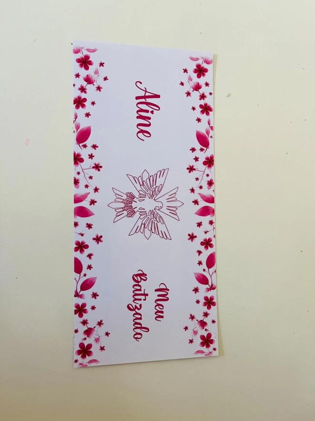 20 Rótulos Adesivo Personalizado para Cofrinho 20x9,7cm | Batizado