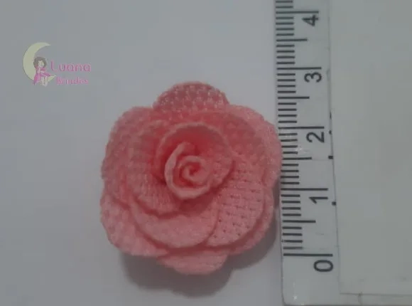 Flor Rosa Claro de tecido - 3cm - pct c/6 unidades
