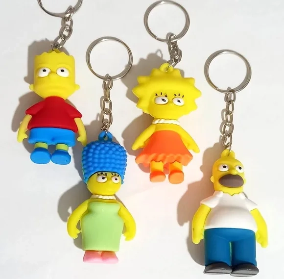 Chaveiro Familia Simpsons 6,5cm - 4 Peças