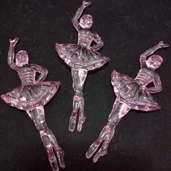 Bailarina de Acrílico Pink 15,0cm Pct 2 Unidades