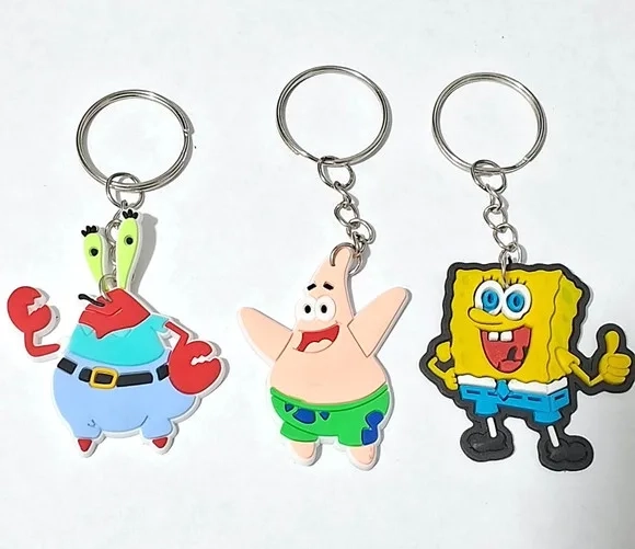 Chaveiro Bob Esponja Emborrachado - 6 Unidades