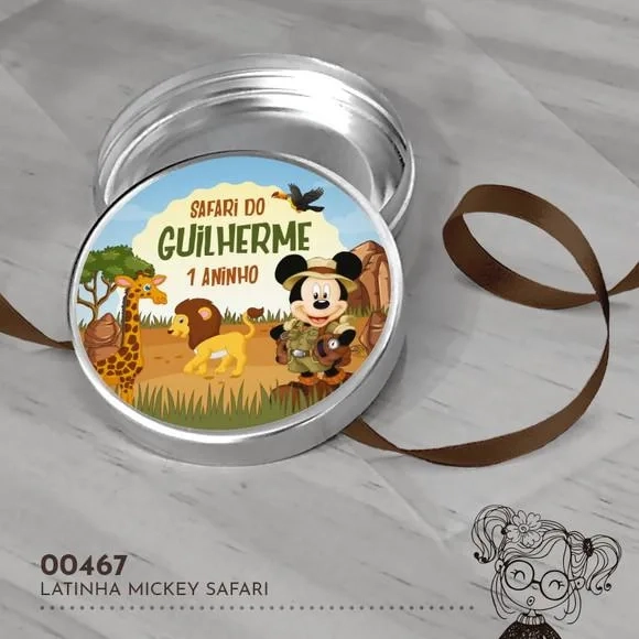 Latinha Adesivada Mickey Safari - 00467