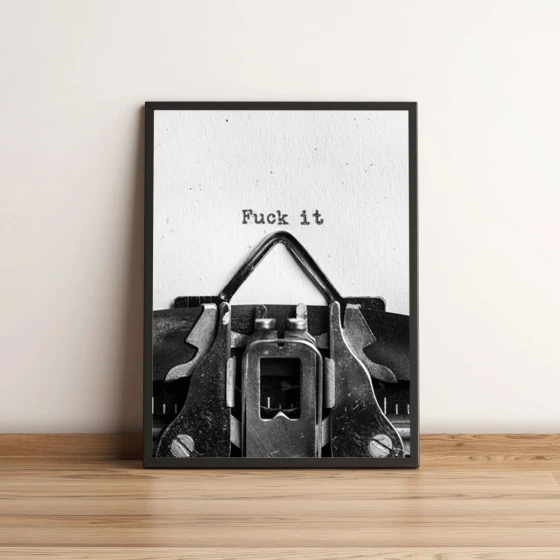 Quadro Máquina de Escrever Frase Engraçada 2676