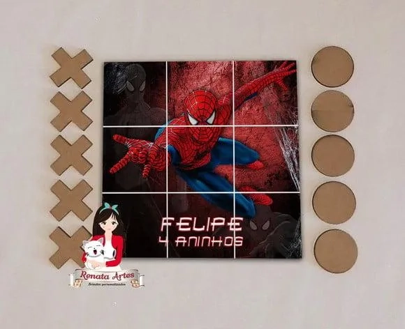 Jogo da Velha Personalizado Homem Aranha