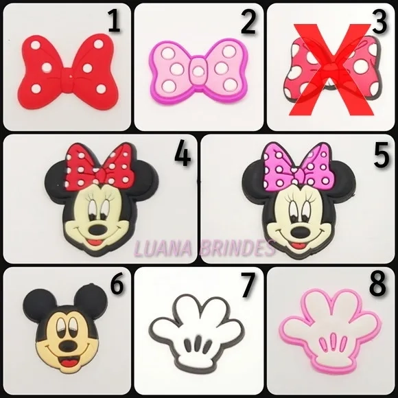 Apliques Emborrachados - Mickey e Minnie - Pct. C/10 Unid.