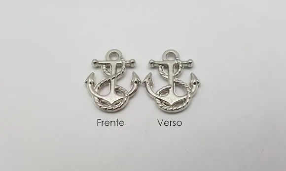 Pingentes Âncora de Metal Prateado 2,3cm Pct 15 Unidades