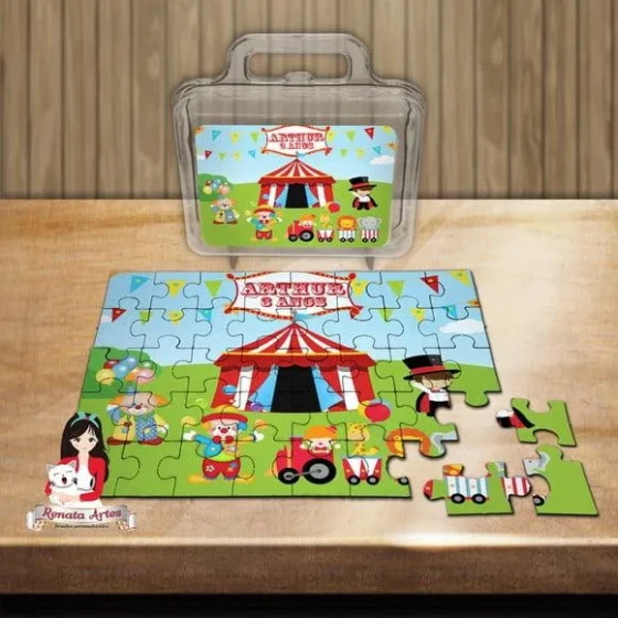 Quebra Cabeça Personalizado na Maleta Circo