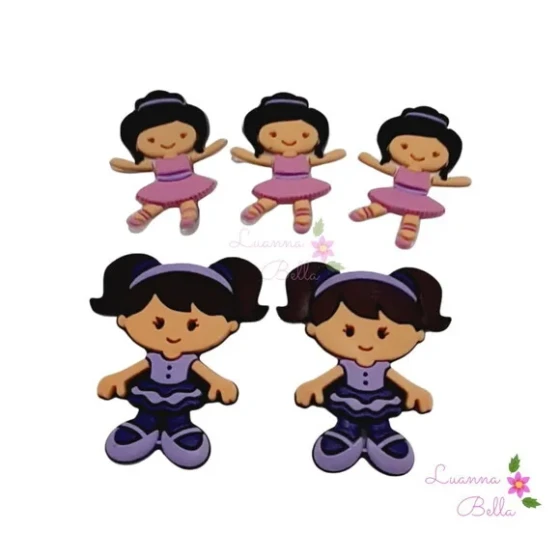 Apliques Emborrachados Bailarinas - pct c/5 unidades