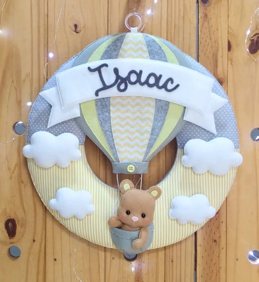 Enfeite Porta Maternidade Urso Feltro