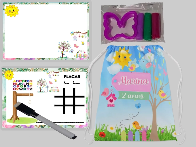 Kit Mochila e Lousa Magicas + Kit Massinha Jardim Encantado