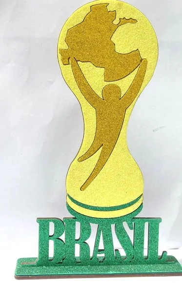 Topo de Bolo Copa do Mundo mdf 26cm Pacote com 1 Unidade