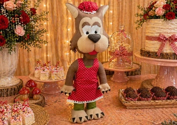 Lobo Mau da Chapeuzinho Vermelho em Feltro 40cm